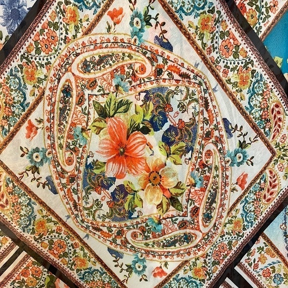 Isabel Hayley Patchwork Floral Paisley Tunic Semi to Sheer Blouse size 1X - Picture 14 of 15